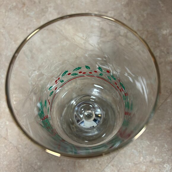 Arby "Holly Berry" Water/Wine Glasses - Vintage 1986 - Picture 2 of 3
